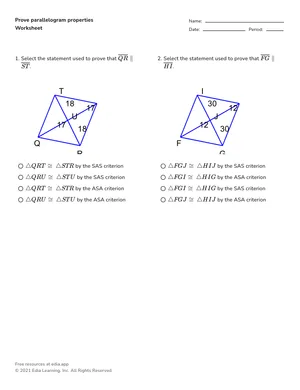 Prove parallelogram properties worksheet preview
