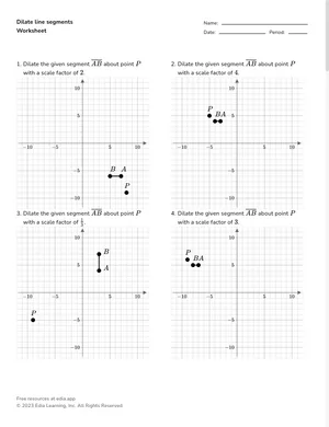 Dilate line segments worksheet preview