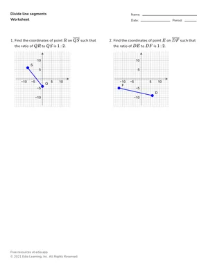 Divide line segments worksheet preview