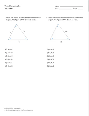 Order triangle angles worksheet preview
