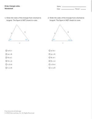 Order triangle sides worksheet preview