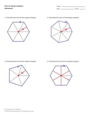 Find area of regular polygons worksheet preview