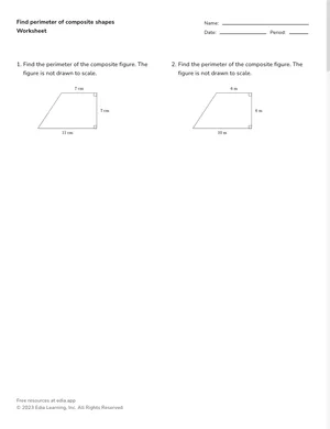 Find perimeter of composite shapes worksheet preview