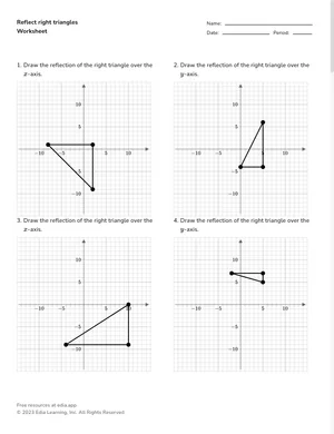 Reflect right triangles worksheet preview