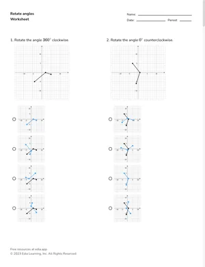 Rotate angles worksheet preview