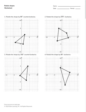 Rotate shapes worksheet preview