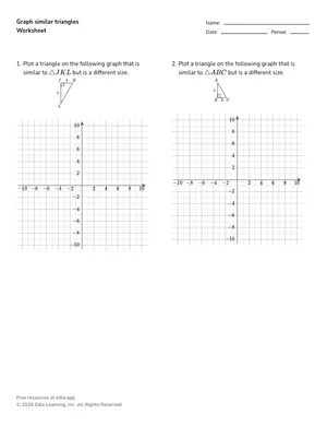 Graph similar triangles worksheet preview