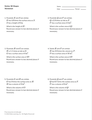 Find values with similar 3D shapes worksheet preview