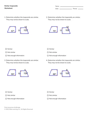 Similar trapezoids worksheet preview