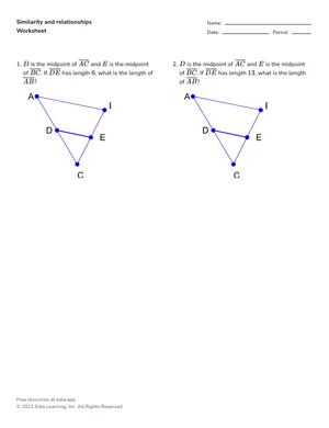 Prove triangle properties with similarity worksheet preview