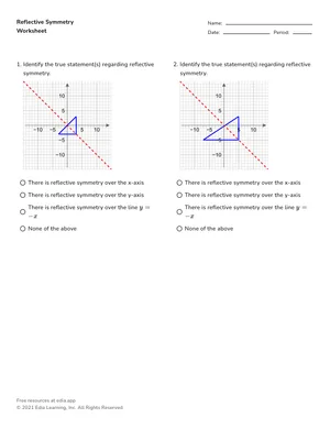 Determine reflective symmetry worksheet preview