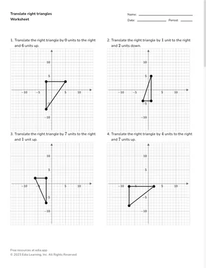 Translate right triangles worksheet preview