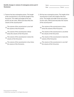 Compare rectangular prisms after changes in volume worksheet preview