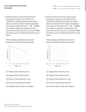 Assess graph labels and scales worksheet preview