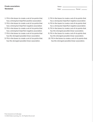 Create associations worksheet preview