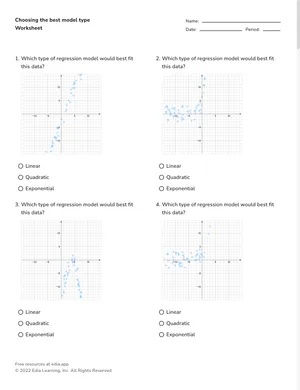 Choose the best model type worksheet preview