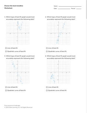 Choose the best trendline worksheet preview