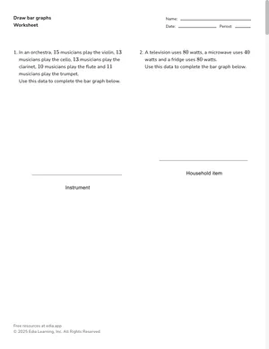 Draw bar graphs worksheet preview