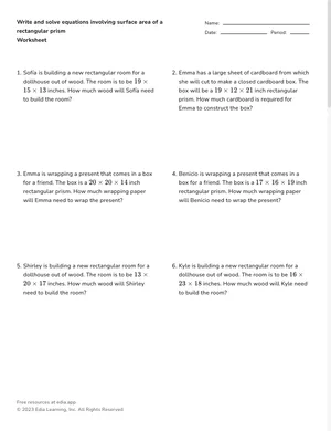 Apply rectangular-prism surface-area formulas worksheet preview