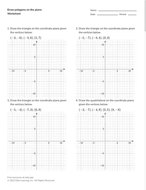 Draw polygons on the plane worksheet preview