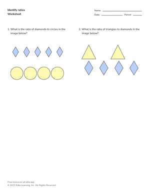 Identify ratios worksheet preview
