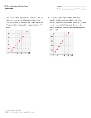 Find and write ratios on the coordinate plane worksheet preview