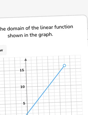 Find domain and range from linear function graphs (inequalities and set notation) worksheet preview