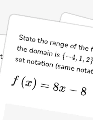Find range from the equation worksheet preview