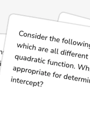 Compare quadratic forms and properties worksheet preview