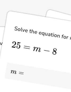 Solve one-step linear equations with one variable (positive and negative numbers) worksheet preview