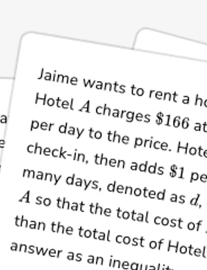 Create and interpret two-variable inequalities in context worksheet preview
