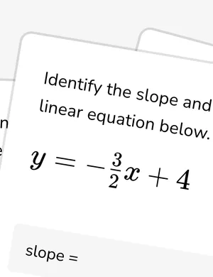 Identify the slope and y-intercept of a linear function worksheet preview