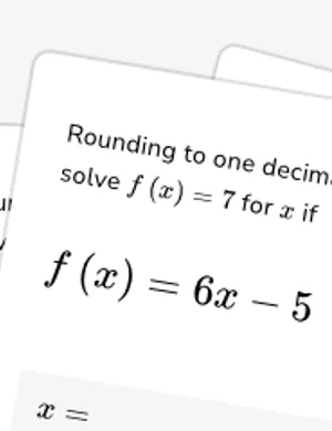 Solve linear functions for x worksheet preview