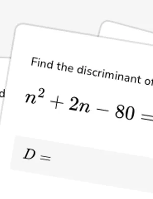 Find the quadratic discriminant worksheet preview