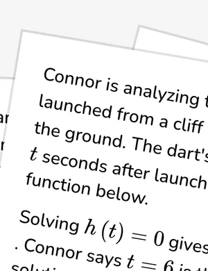 Interpret quadratic graphs in context worksheet preview