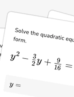 Solve quadratics with the quadratic formula (rational and fractional) worksheet preview