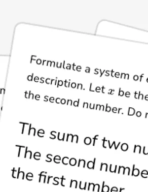 Formulate linear systems from words and contexts worksheet preview