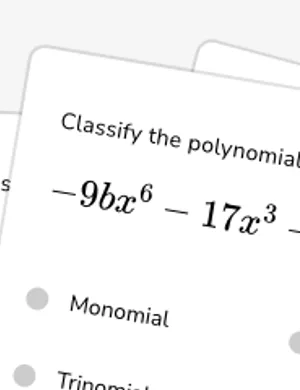 Classify type of polynomials worksheet preview