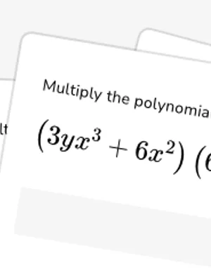 Multiply polynomials (integer coefficients) worksheet preview