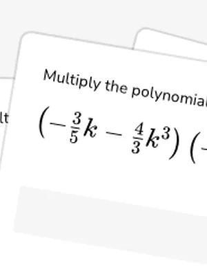 Multiply polynomials (fractional coefficients) worksheet preview