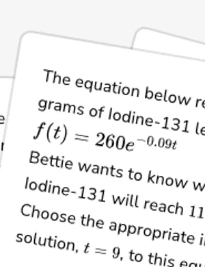 Interpret solutions to exponential equations worksheet preview