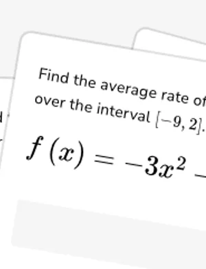 Find average rate of change of quadratic functions worksheet preview