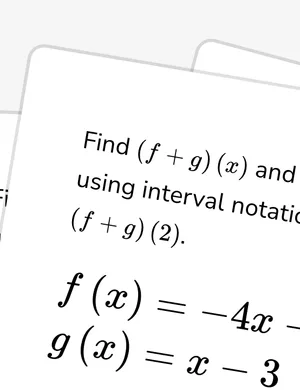 Operations on linear functions worksheet preview