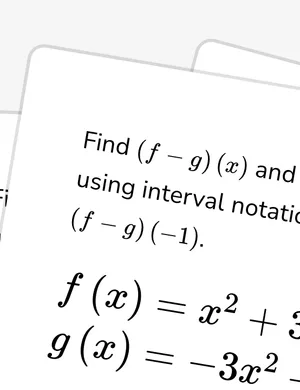 Operations on quadratic functions worksheet preview