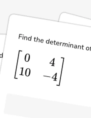 Find the determinant of a Matrix worksheet preview