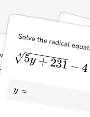 Solve radical equations — foundational worksheet preview