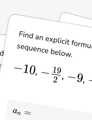 Arithmetic sequences (explicit) worksheet preview
