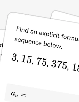 Geometric sequences  (explicit) worksheet preview
