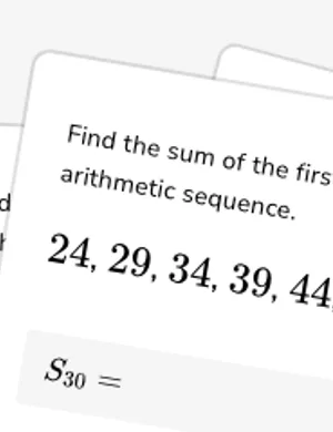 Sum of arithmetic sequence worksheet preview