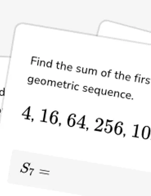 Sum of geometric series worksheet preview
